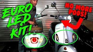 Euro Front & Rear LED Turn Signal Kit for Vespa Sprint & Primavera remove USA POD turn signals