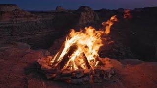 Live - Scenic Desert Campfire  The Best Spot with a Picturesque Canyon at Twilight