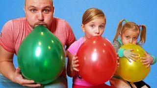 Learn colors with Balloons  Kids and daddy have fun playtime with color song 