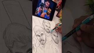 Virat Rohit Bumrah Drawing  #shorts #art #drawing