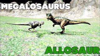 Битва в АРК  Мегалозавр против Аллозавр  Megalosaurus vs Allosaur