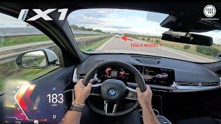 2023 BMW iX1 313Hp Top Speed Drive  POV Test Drive  Iconic Sounds