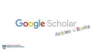 Google Scholar Finding Articles and Books