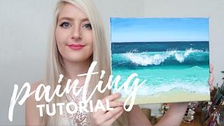 PAINTING TUTORIAL Acrylic Ocean for Beginners   Katie Jobling Art