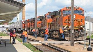 7132021 - Trains Receiving Crew Changes at Fort Madison IA