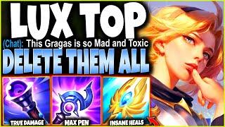 Max Pen Lux Top Build can do 1000+ Dmg19s while also having UNLIMITED HEALS?  LoL Lux s12 Gameplay