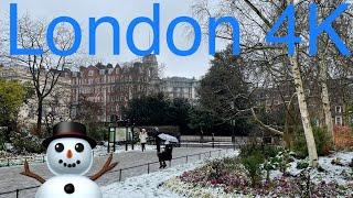 LONDON SNOW 4k January 2021 Live video vlog Virtual tour. London weather. England winter UK Covid19