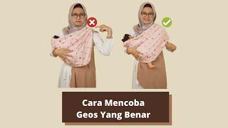 Cara Mencoba Gendongan Bayi Kaos Instan GEOS 2in1 Yang Benar Momaz