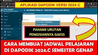 CARA MEMBUAT JADWAL PELAJARAN DI DAPODIK 2024.C KURIKULUM MERDEKA DAN KURIKULUM 2013
