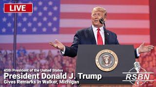 LIVE REPLAY President Trump Gives Remarks in Walker Michigan - 92724