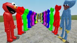 ELMO ALL COLORS VS HUGGY WUGGY ALL COLORS Garrys Mod