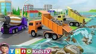 Hammer Drill Excavator & Construction Trucks for Kids  Breakwater Construction