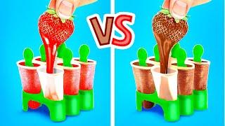 TANTANGAN MAKANAN ASLI VS COKELAT  Kiat Makanan Fantastis dan Tantangan Enak oleh 123 GO Like