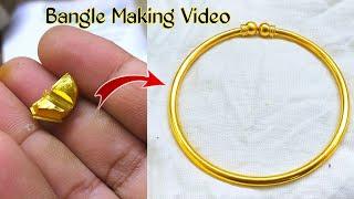 22k Bangle Making with Copper  Gold Jewellery Making  Handmade Gold Bangle  Goldtips