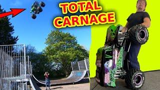 Worlds biggest Grave Digger RC Car Extreme Driving BASH ONLY NO WAFFLE