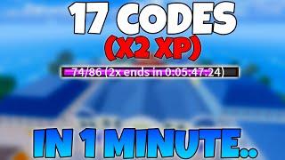 All 17  DOUBLE XP CODES In 1 Minute... Blox Fruits