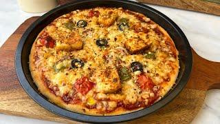 Homemade Veg Pizza Recipe  Dominos Style Pizza At Home  Pizza Recipe  Paneer Pizza