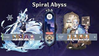 C1 Eula & C1 Ayaka - Spiral Abyss Floor 12 v3.6 9  Genshin Impact