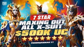 Iridescence & Pharaoh X-Suit Level 6 & 7 Maxed out  2 X-Suit Giveaway   PUBG MOBILE