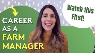 FARM MANAGER CAREER  What you should know before choosing this career