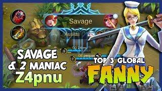 Savage with 2 Maniac Fanny by Z4pnu Ranked 3 Global Fanny No One Can Kill Me  Mobile Legends