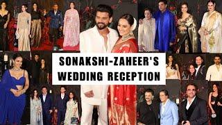 Sonakshi-Zaheers Wedding Reception  Kajol Rekha Sangeeta Ali-Richa Yo Yo Anil- Chunky Vidya