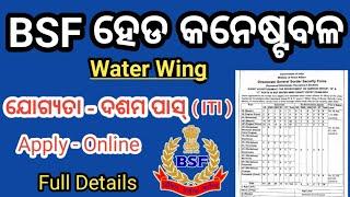 bsf water wing recruitment 2024  bsf water wing kya hota hai