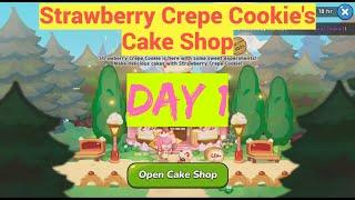 Strawberry Crepe Cookies Cake Shop Day 1 Level 13 - Cookie Run Kingdom