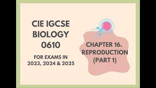 16. Reproduction Part 1 Cambridge IGCSE Biology 0610 for exams in 2023 2024 and 2025