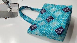 Very beautiful ladies handbag cutting and stitching shopping bag diy bags - kavita tutorial bags