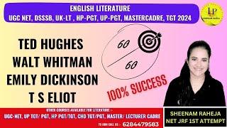 TED HUGHES  WHITMAN DICKINSON T S ELIOT #educationalvideo #Englishliterature #ugcnetenglish