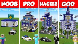 Minecraft TNT POLICE STATION HOUSE BUILD CHALLENGE - NOOB vs PRO vs HACKER vs GOD  Animation