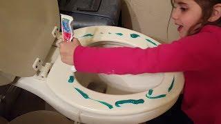 Kid Temper Tantrum Pranks Daddy With Toothpaste On Toilet Seat Prank  Original 