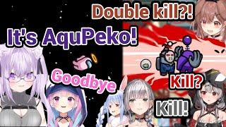 The Unlucky Failed AquPeko Double Kill and The Success Noel Chloe Double Kill in Hololive Among Us