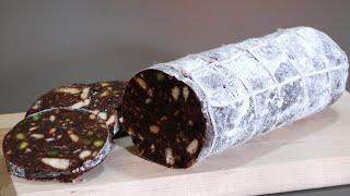 Salame di cioccolato senza uova e senza cottura