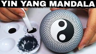 Mandala Dot Art ️ Yin Yang Stone Painting Rocks Easy Tutorial  How to Paint Mandala for Beginners