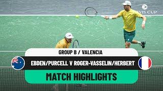 EbdenPurcell v Roger-VasselinHerbert Highlights  Australia v France Davis Cup Finals Group Stage