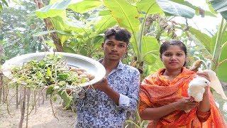 Water amaranth cooking Fish  Pigeon Curry Village Style  Beautiful cooking in my village