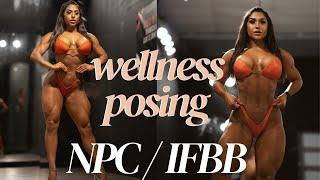 NPC + IFBB wellness posing tutorial  posing routine stage walk and quarter turns