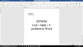 FIXED Ctrl + Shift + V problem in Word