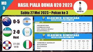 Hasil piala Dunia U20 2023 -Klasemen sementara topskor jadwal pertandingan.