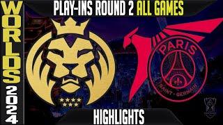 MDK vs PSG Highlights ALL GAMES  Worlds 2024 Play Ins Upper Round 2  Mad Lions KOI vs PSG Talon