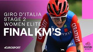 WHAT A FINISH   Womens Giro DItalia Stage 2 Final Kilometres  Eurosport Cycling