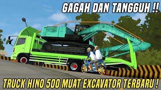 GAGAH DAN TANGGUH  MOD TRUCK HINO MUAT EXCAVATOR TERBARU  Review Mod Bussid