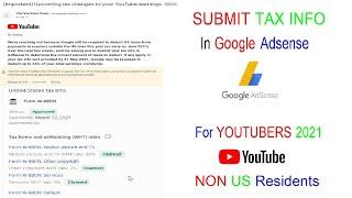 How to Submit Tax Information in Google Adsense for YouTube in 2023  YouTube Tax Update 2023