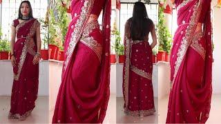 How to wear a saree in reverse mermaid style Hindi