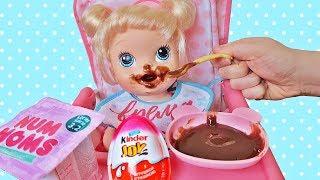 Куклы Пупсики Беби Элайв Аня Кушает. Открываем Сюрпризы Kinder Joy и Num Noms Зырики ТВ