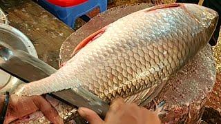 Big Rohu Fish Skinning And Chopping By A Expert Fish Cutter 2020