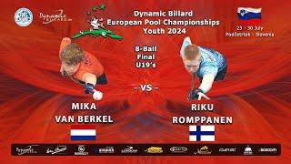 Day 6 Youth The Final of the 8-ball at Dynamic Billard European Pool Championships Youth 2024.