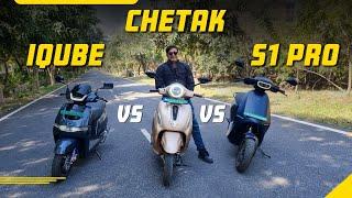 Ola S1Pro VS TVS Iqube VS Bajaj Chetak  Which is the Best Electric Scooter?  Detailed Comparison